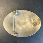 Western Eagle Oval Belt Buckle Gold silver Tone Turquoise Accents