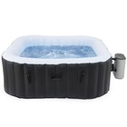 4 Person Inflatable Hot Tub With 94 Massage Jets Pump 6 Ft Outdoor Pool Black