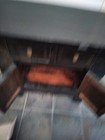 Chinese Chest Wooden  Black Paint  Two Doors  Two Drawers  Bamboo Leaf Design