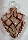 Vintage Striped Blown Glass Pendant Style Miniature Perfume Bottle 1 3 8  Tall