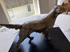 Hubley Model  347 Vintage Cast Iron Nickel Plated Irish Setter Dog Door Stop