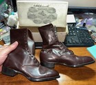 Antique Godman New Old Stock Edwardian Victorian Lace Up Brown Side Button Boots