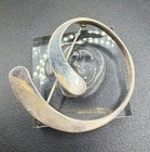 Vintage Sterling Silver Modernist Swirl Brooch Pin Hallmarked 925 Abstract Desig