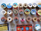 Vintage Sewing Accessory Lot Thread Spools Bottons Zippers Hooks   Eyes Loops