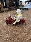 Michelin Man Bibendum On Motorcycle Cast Iron  Vintage Look 