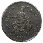 1787 Connecticut Copper  Laughing Head  Scarce Miller 6 2-m  R5  Pcgs Vf35