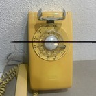 Vintage 1979 Western Electric 554 Wall Phone Yellow Rotary Dial Bell System Mcm