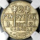 1819 Ngc Au Caracas 2 Reales Venezuela F7 Royalist Silver Coin  25011903c 