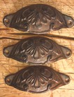 2 Cast Iron Antique Victorian Style Oval Drawer Pull  Barn Handle  Door Handles