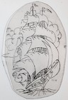Old Vintage Original Traditional Acetate Tattoo Stencil Sailor Clipper Ship 10