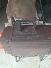 Antique Original Pre-1930 Treadle Sewing Machine With Cabinet Table Base