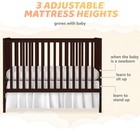 5-in-1 Convertible Crib  Espresso Baby Bed  Converts From Baby Crib To Toddler B