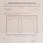 Suez Canal Payment Of Coupons 500f Advice Document 1882 Africa Egypt Certificate