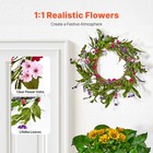 Uimoso Artificial Decor Wreath 22 In Pink Green With Daisies Year Round Wreath