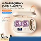 Rechargable Portable Ultrasonic Contact Lens Cleaner Machine Fit Disposal Soft