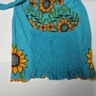 Handmade Mexican Sunflower Embroidered Halter Top