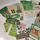 35 Pc Vintage Green Ephemera Paper Variety Lot Junk Journal Tickets Labels R64
