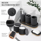 7pcs Bathroom Accessories Set  With Soap Dispenser  Q-tip Holder  Toothbrush Hol