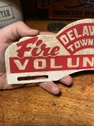 Vintage Delaware Township Fire Department License Plate Topper Metal Sign