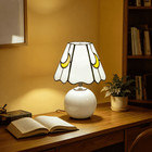 Vintage Mushroom Stained Glass Table Lamp Bedside Night Light Study Desk Decor