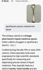 Antique 5  Barley Twist Silverplate Apothecary Spoon Marked Liquid