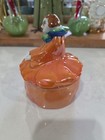 Vintage Art Deco Gold Castle Hand Painted Chikusa Clown Lidded Trinket Dish 