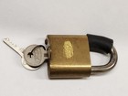 Vintage Oval Ford Script Brass Padlock W  Both Original Ford Keys