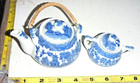 Vtg 1950s Blue Willow Fine China Child s Play Tea Set  4 Pieces 