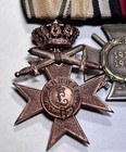 Original Ww1 German Army Medal Bar Bayern Merit Hindenburg Livland Estland Rare