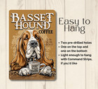 Basset Hound Coffee Bar Sign Decor Wall Art Dog Funny Metal Tin