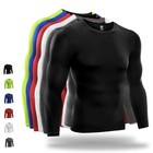 Men s Long Sleeve Quick Dry Compression Shirt Gym Tops Under Base Layer Tight 