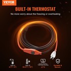 Vevor Pipe Heating Cable 6ft 7w ft Heat Tape For Pipes With Built-in Thermostat