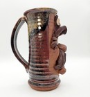 Vintage Large Mahon Made Stoneware Cowboy Face Beer Mug Stein Glazed 8 