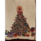 Tapestry Christmas Tree Pillow Cover Festive Holiday Decor Cream Red Accent