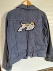 1960 s Montgomery Ward Bomber Denim Jean Jacket   Biker Size Med small W patches