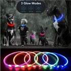 Led Light Up Dog Collar Usb Rechargeable Glowing Pet Safety Collar