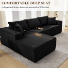 107  Boneless Couch Sectional Cloud Sofa Corduroy L Shaped Sofa Chaise W ottoman