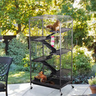 6 Level 52-inch Small Animal Cage Ferret Chinchilla Guinea Pig Rolling Stand