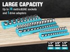 Workpro 3pc Magnetic Socket Organizer Set 1 4   3 8   1 2   Socket Holder Metric