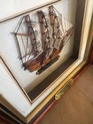 Vintage Mayflower Wooden Ship Model Framed Wall Art Mega Gastronomi Sweden