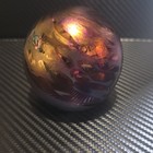Iridescent Purple   Gold Art Glass Decorative Ball Paperweight Signed Obg 1989