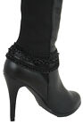 Women Boot Bracelet Dark Cool Black Metal Chains Casual Anklet Bling Shoe Charm
