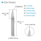 10pcs 0 1mm Tip 1 8  Shank 30 Degree 2-flute Engraving Carving V Groove Bit