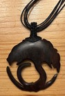 Tree Of Life Carved Wood Pendant Necklace Choker 