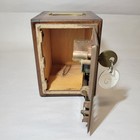 Vintage Post Office Box Coin Bank With Key   642 Dovetailed Wood Hand Made