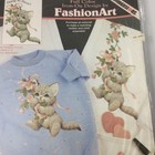 2 Vintage Dimensions Full Color Iron-on Fashion Art Cat Baby Girl Flowers