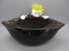 Vtg 50 s Murano Scary Clown Art Glass Gold Fleck Dish Bowl Venini Barbini Italy