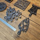 Antique Cast Iron Trivets Lot     Wrought Iron Footed Trivets     Retro Decor    usa