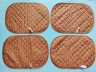 4 Vintage Merry Mushroom Sears Roebuck Quilted Cloth Placemats 1981 Never Used 