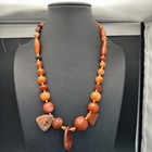 Vintage Himlayan Tibetan   Carnelian Agate Bead Necklace Rare